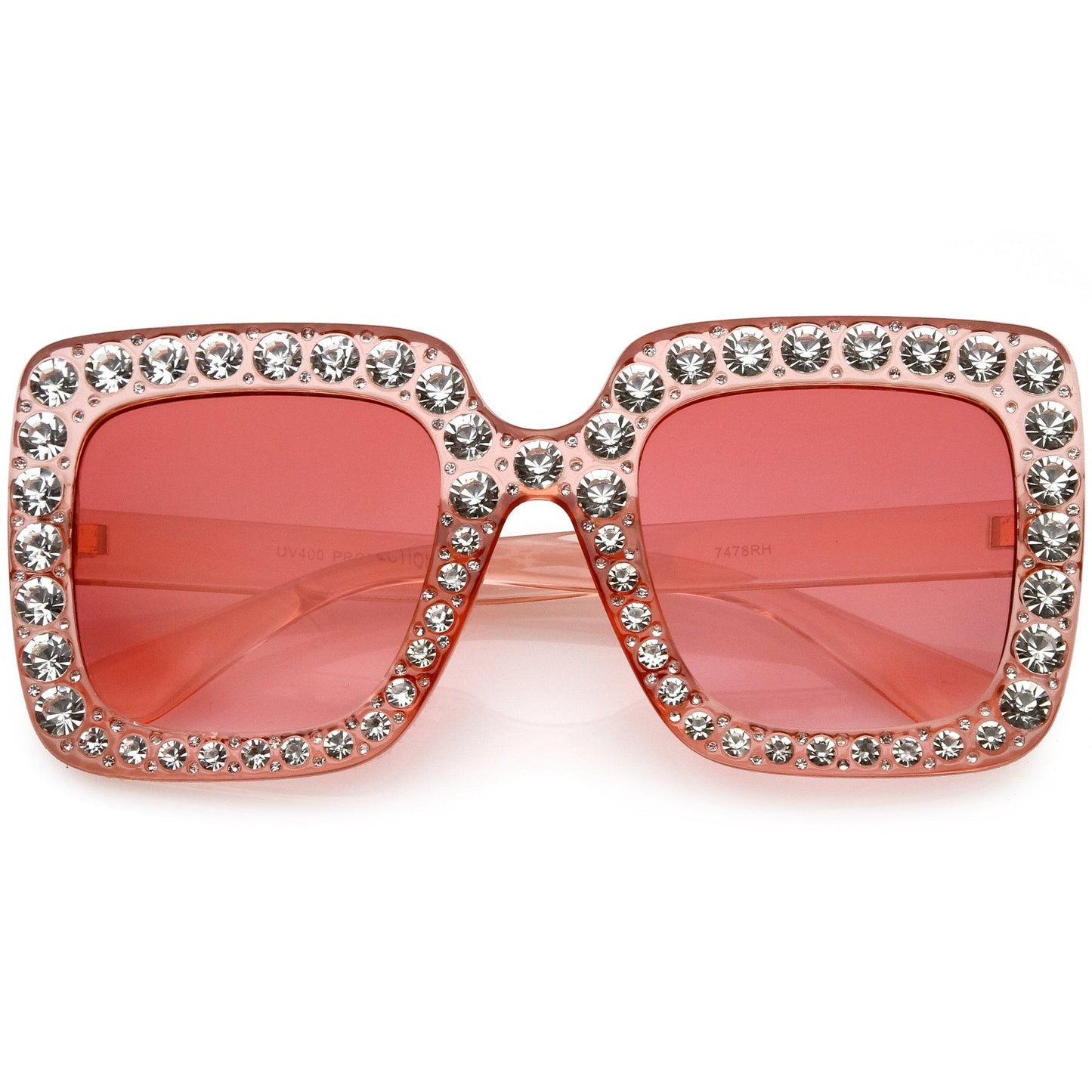 Rhinestone Studded Square Sunglasses