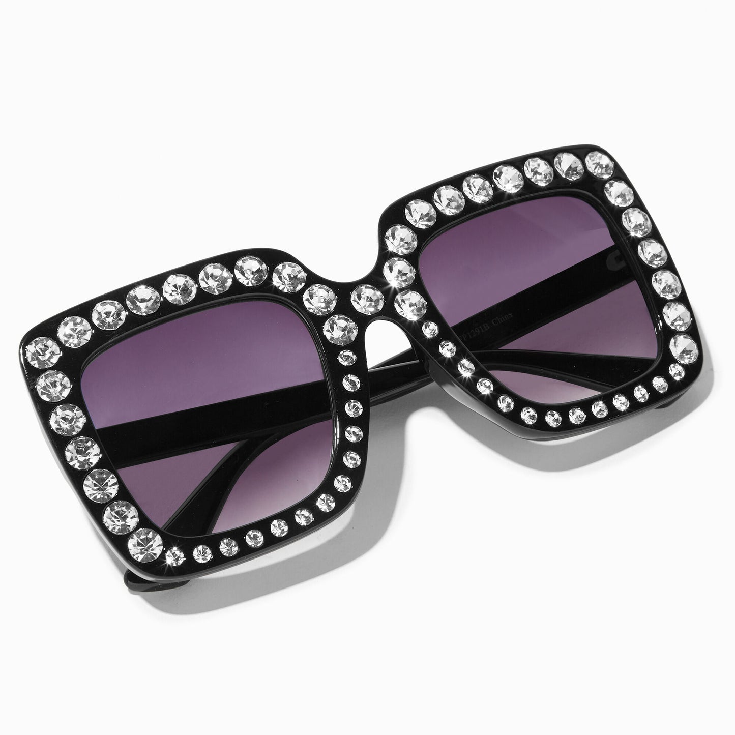 Rhinestone Studded Square Sunglasses