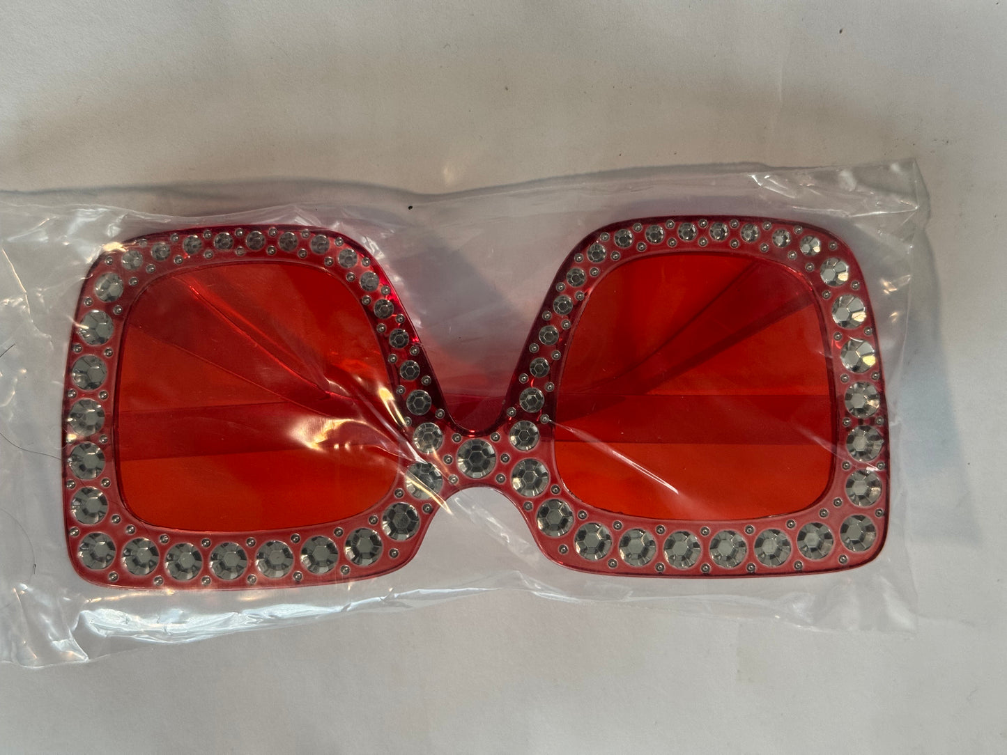 Rhinestone Studded Square Sunglasses