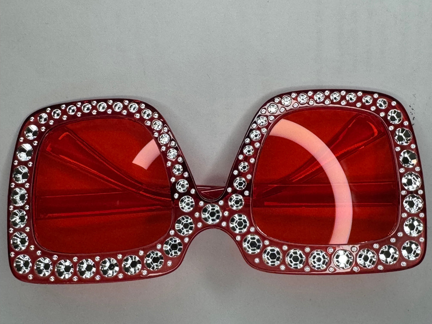 Rhinestone Studded Square Sunglasses