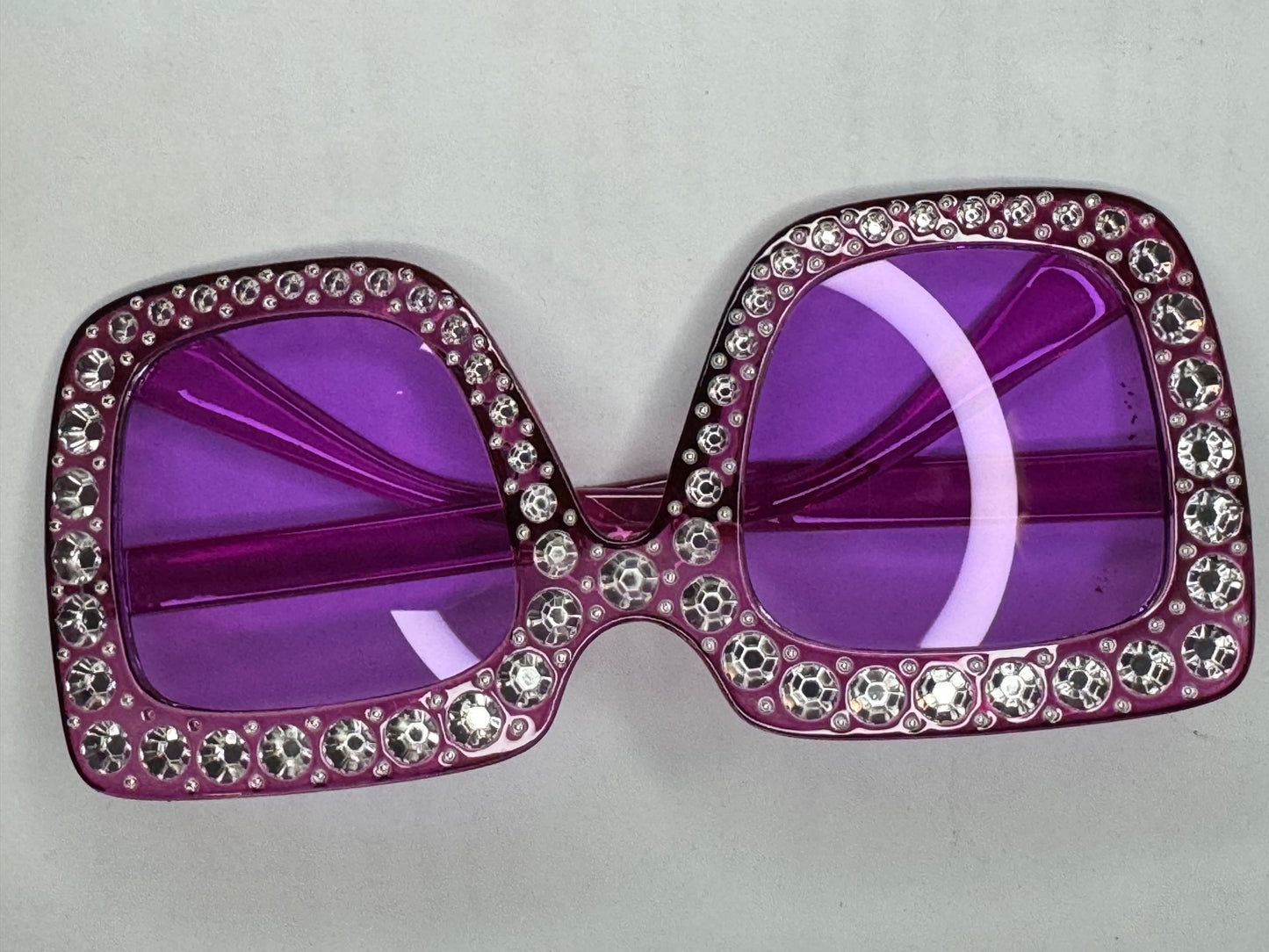 Rhinestone Studded Square Sunglasses