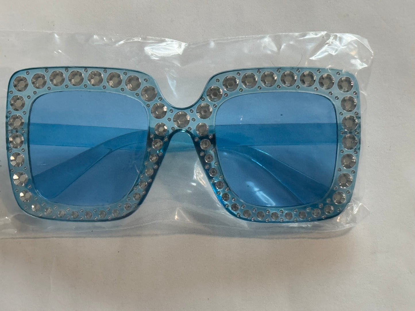 Rhinestone Studded Square Sunglasses