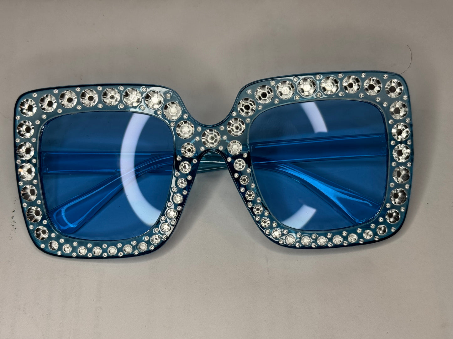 Rhinestone Studded Square Sunglasses