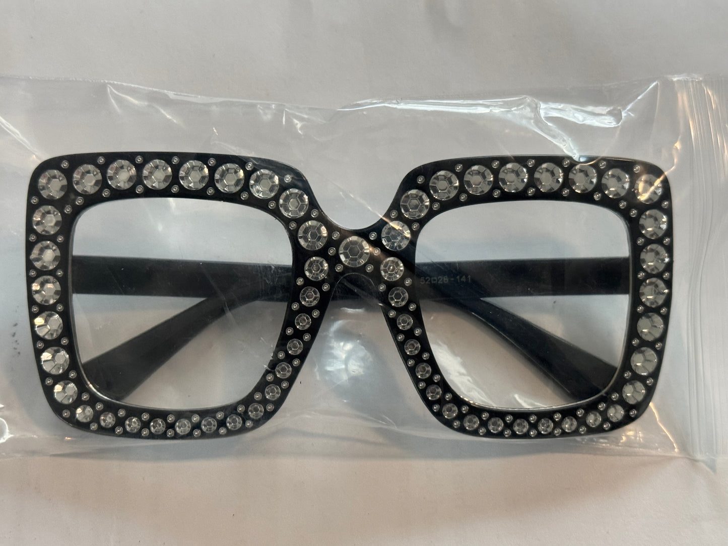 Rhinestone Studded Square Sunglasses