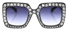 Rhinestone Studded Square Sunglasses