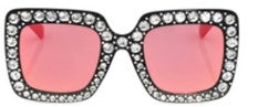 Rhinestone Studded Square Sunglasses