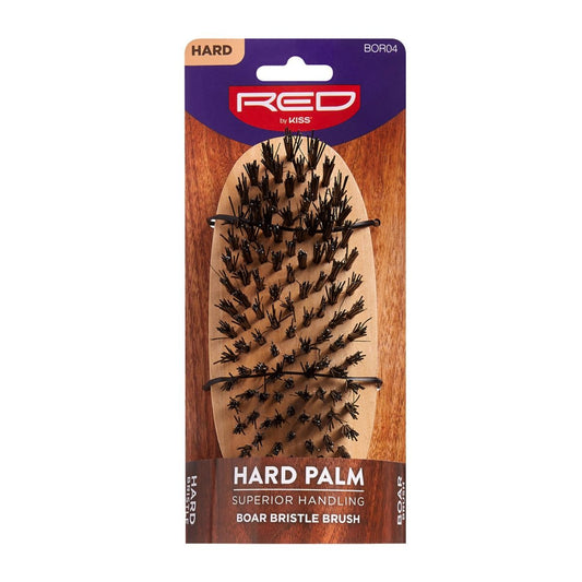 Red professional 100% boar hard palm brush